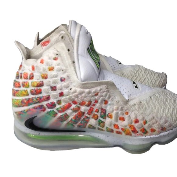 Nike LeBron 17 Air Command Force Shoes Mens Size 8.5 Sneakers White Multicolor - Picture 4 of 12